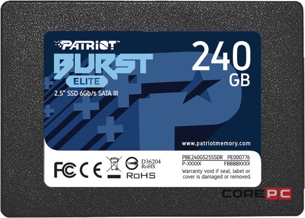 Твердотельный накопитель Patriot 240 Gb BURST Elite (PBE240GS25SSDR)
