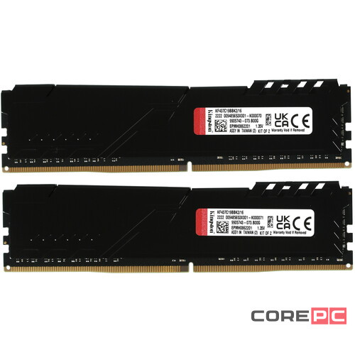 Оперативная память 16 Gb 3733 MHz Kingston FURY Beast Black (KF437C19BBK2/16)