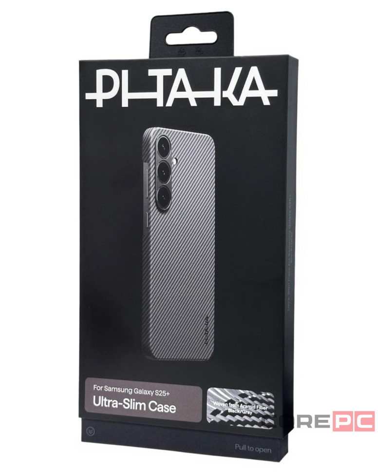 Накладка для Samsung Galaxy S25+ Pitaka Ultra Slim Case черно-серая