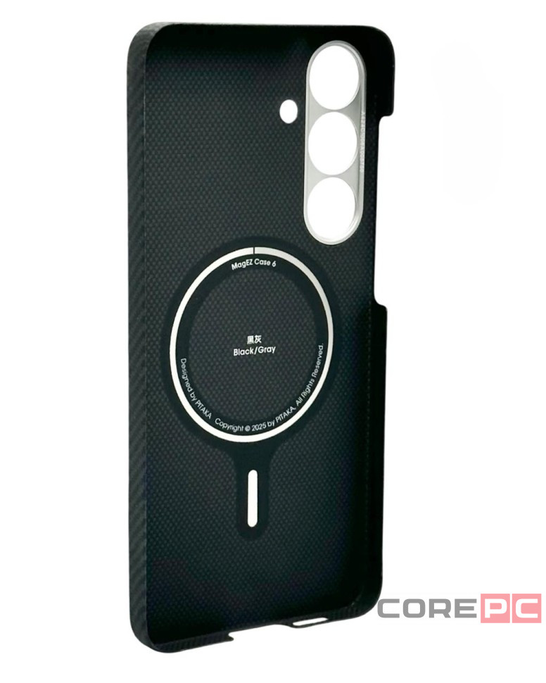 Накладка для Samsung Galaxy S25+ Pitaka Ultra Slim Case черно-серая