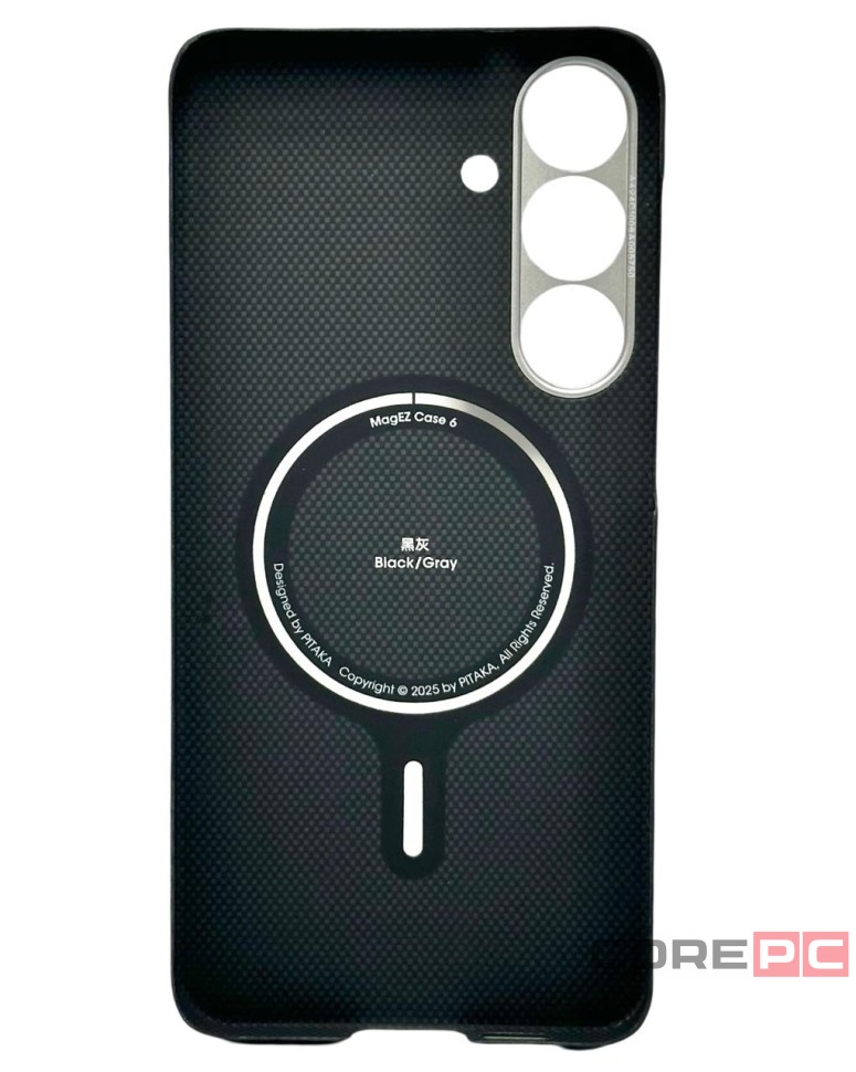 Накладка для Samsung Galaxy S25+ Pitaka Ultra Slim Case черно-серая