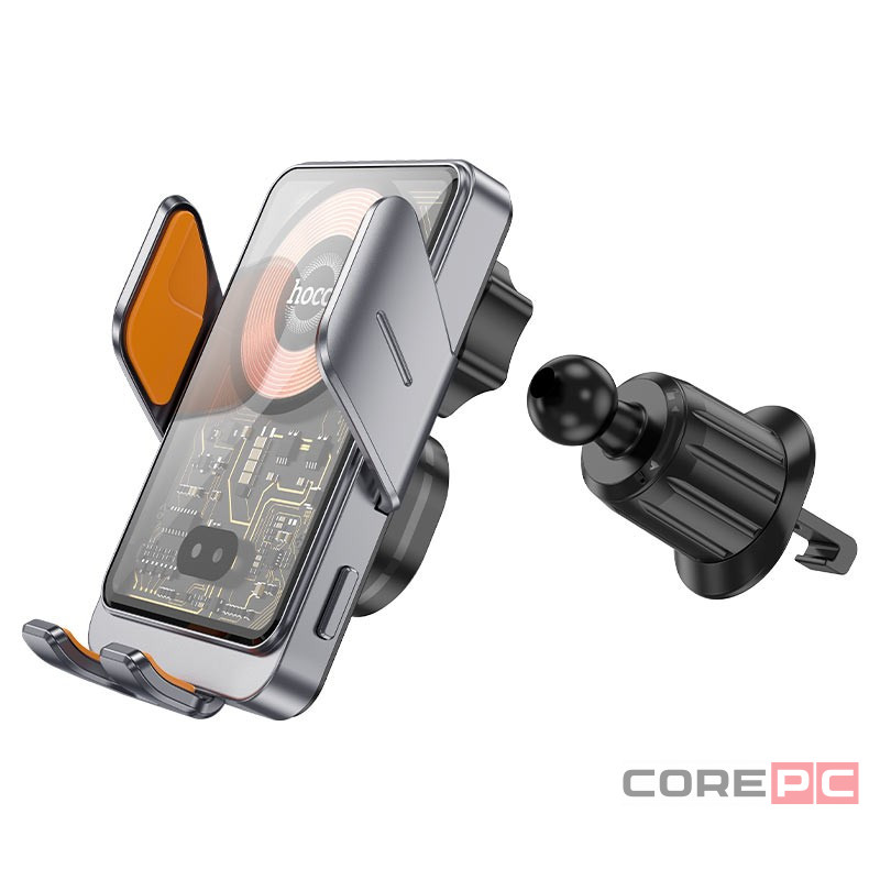 Держатель в автомобиль в воздуховод c беспроводной зарядкой Hoco HW7 15W черный