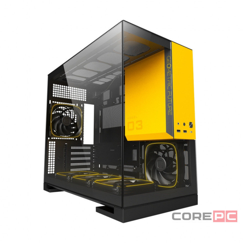 Компьютерный корпус Geometric Future Model 3 TG Black/Yellow with ARGB fans (1AM3NZBY00110)