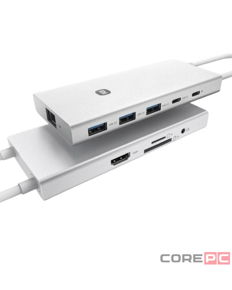 USB-C хаб Xiaomi Usb-A/Type-C 10 в 1 (XMTIO01YM) серебристый