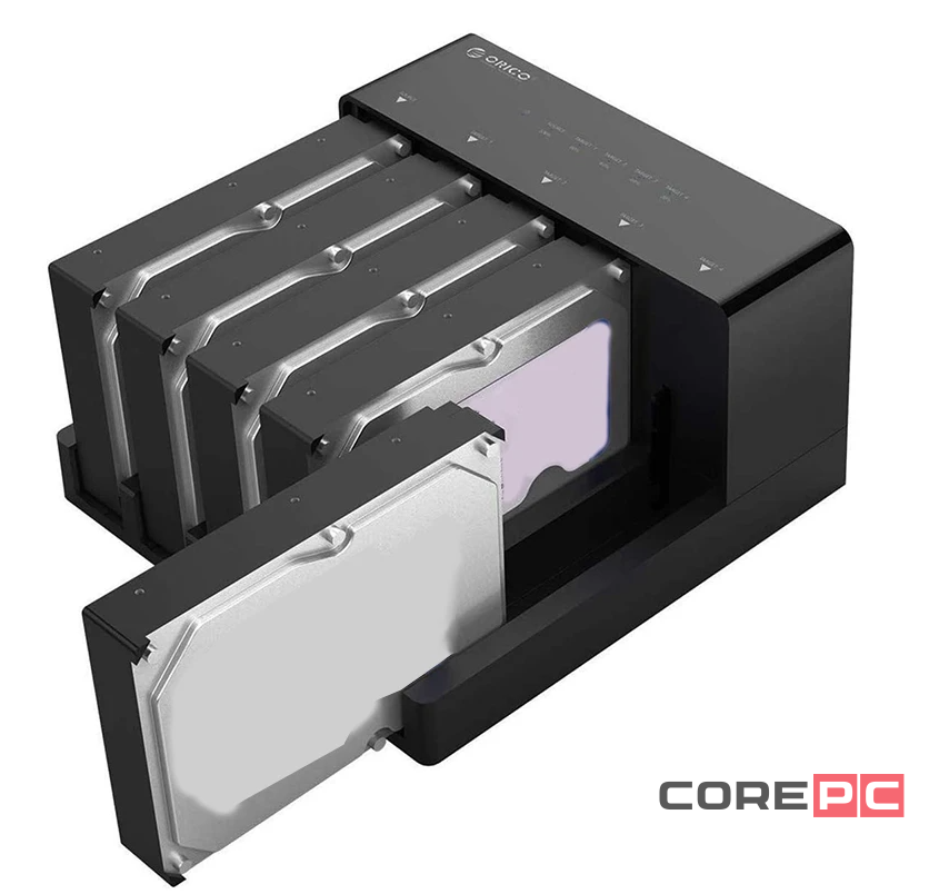 Док-станция для 5 HDD Orico 6558US3-C 5Gbps USB-C черный