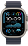 Apple Watch Ultra 2 (2024) 49mm Natural Titanium Case with Navy Ocean Band (One Size)