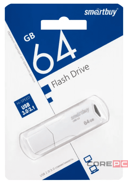 3.1 USB флеш накопитель SmartBuy 64GB CLUE White (SB64GBCLU-W3)