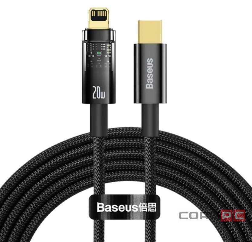 Кабель-зарядка Type-C на Lightning Baseus Explorer 20W 2м (CATS000101) черный