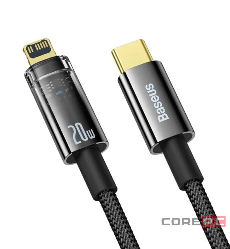 Кабель-зарядка Type-C на Lightning Baseus Explorer 20W 2м (CATS000101) черный