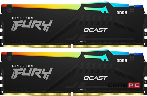 Оперативная память 32 Gb 6400 MHz Kingston FURY Beast RGB Black (KF564C32BBAK2-32)