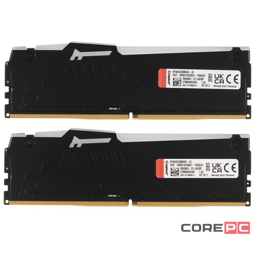 Оперативная память 32 Gb 6400 MHz Kingston FURY Beast RGB Black (KF564C32BBAK2-32)