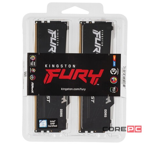 Оперативная память 32 Gb 6400 MHz Kingston FURY Beast RGB Black (KF564C32BBAK2-32)