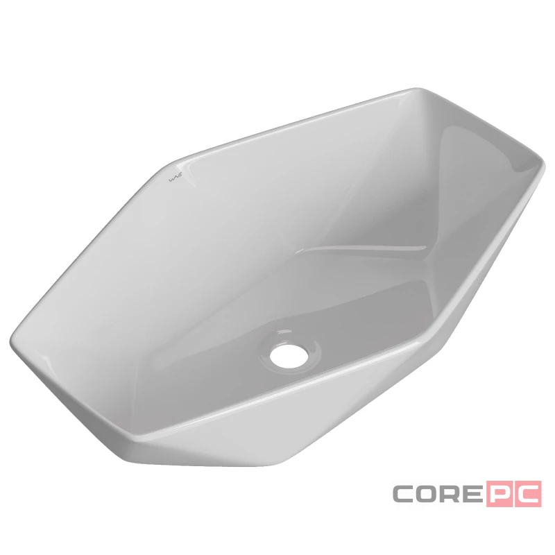 Раковина накладная на столешницу WAVE WAVE 559094, фарфор, нестандартная, белый