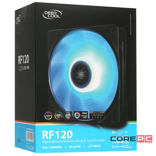 Комплект вентиляторов для корпуса Deepcool RF120 120 3 in 1 (DP-FRGB-RF120-3C)