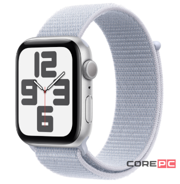 Apple Watch SE (2024) 44mm Silver Aluminium Case with Blue Cloud Sport Loop (One Size)