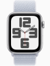 Apple Watch SE (2024) 44mm Silver Aluminium Case with Blue Cloud Sport Loop (One Size)