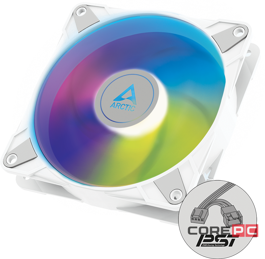 Вентилятор для корпуса Arctic Cooling P12 PST A-RGB White ACFAN00254A PWM