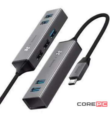 Адаптер Baseus USB Type-C на USB 3.0 х 1 / USB 2.0 х 3  (белый)
