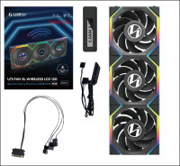 Комплект вентиляторов для корпуса Lian Li UNI FAN SL WIRELESS LCD 120 Reverse Blade Black (G99.12RSLLCD1W3B.R0)
