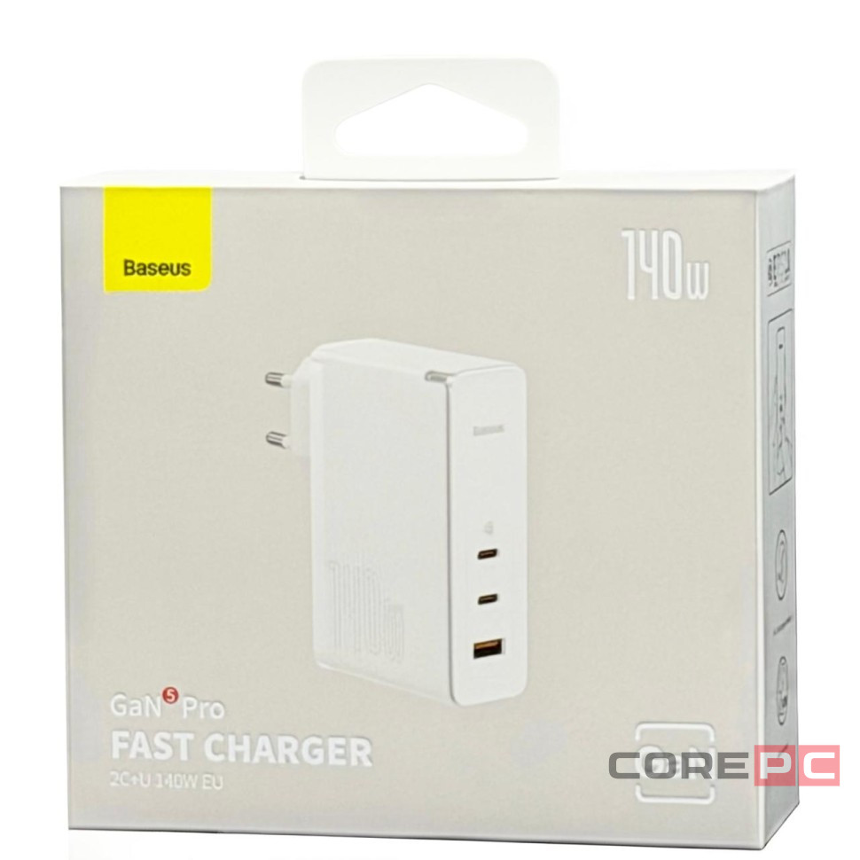 Сетевое зар. устр. Baseus GaN5 Pro Fast Charger 1USB/2C 140W CCGP100202 белое