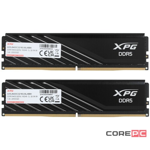Оперативная память 32 Gb 6400 MHz ADATA XPG LANCER Blade Black (AX5U6400C3216G-DTLABBK)