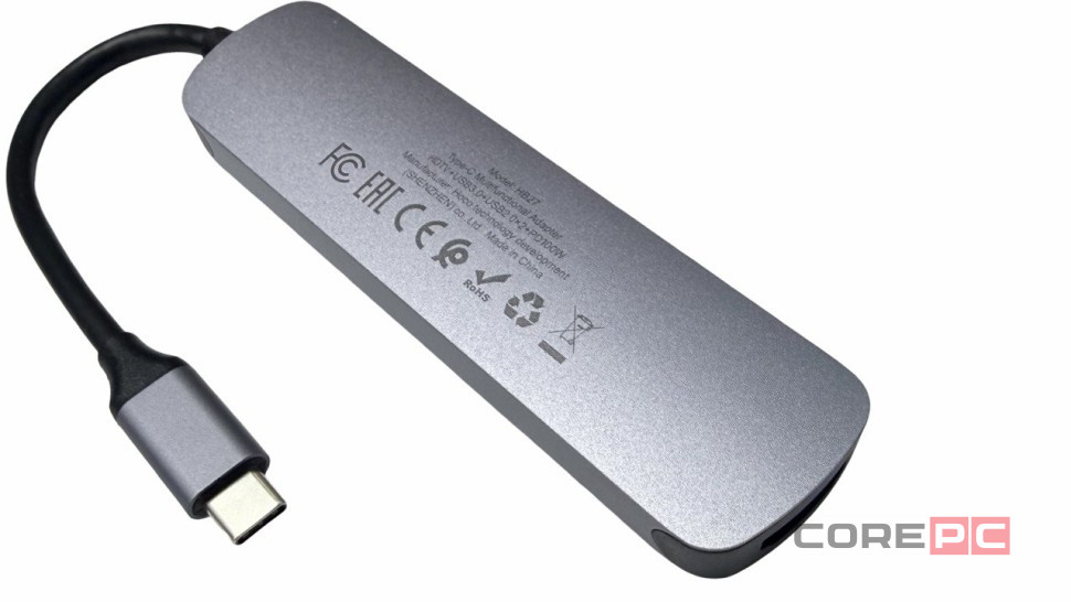 Кабель-переходник Hoco HB27 Type-C на HDMI/USB3.0/USB2.0/USB-C серый