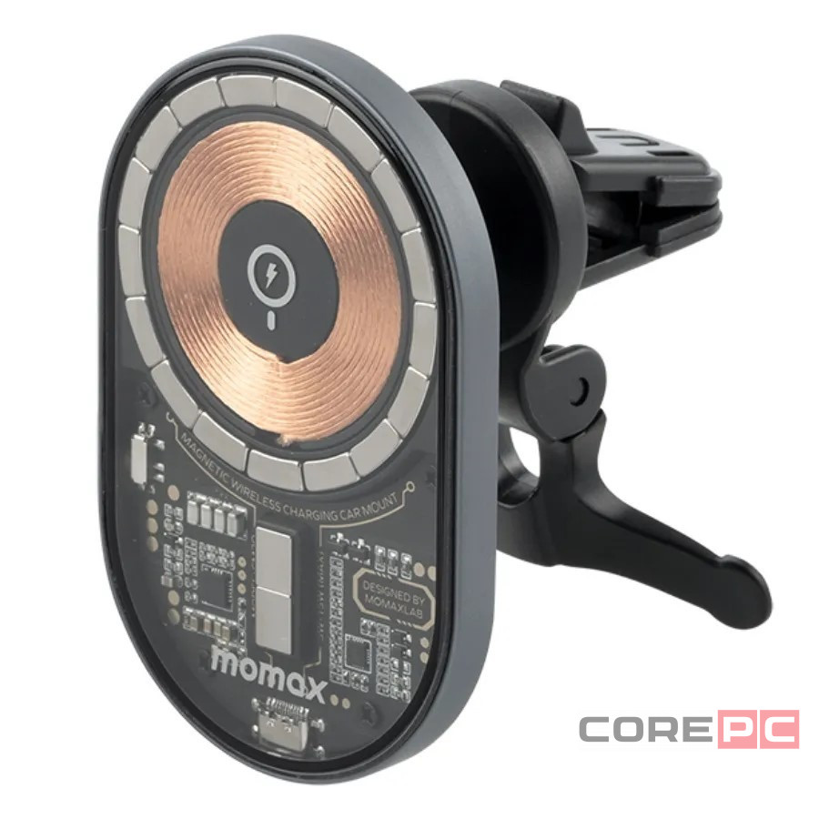 Держатель магнитный c Magsafe в воздуховод Momax Q.Mag Mount 3 15W серый