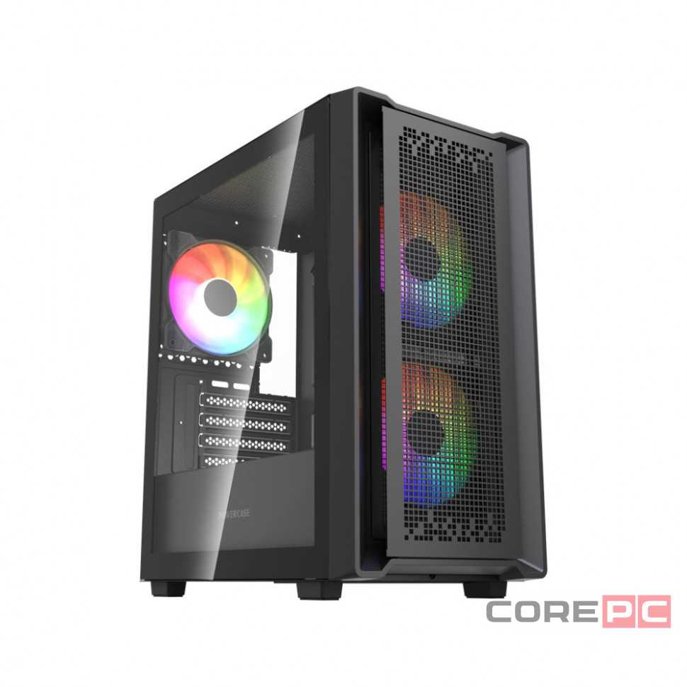 Компьютерный корпус Powercase Mistral SM04 TG ARGB Black (CMMSM04B-A3)