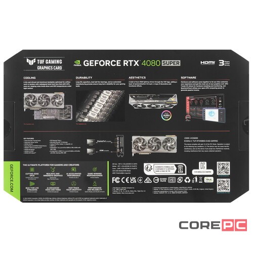 Видеокарта ASUS (TUF-RTX4080S-O16G-GAMING) GeForce RTX 4080 SUPER 16GB TUF GAMING OC 90YV0KA0-M0NA00