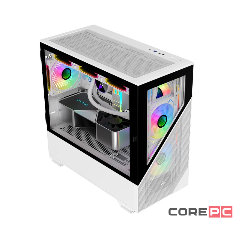 Компьютерный корпус 1STPLAYER DK D7 LED White (D7-WH-3F1-W)