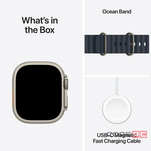 Apple Watch Ultra 2 (2024) 49mm Black Titanium Case with Navy Ocean Band (One Size)