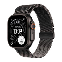 Apple Watch Ultra 3 49mm Black Titanium Case with Black Titanium Milanese Loop (S)