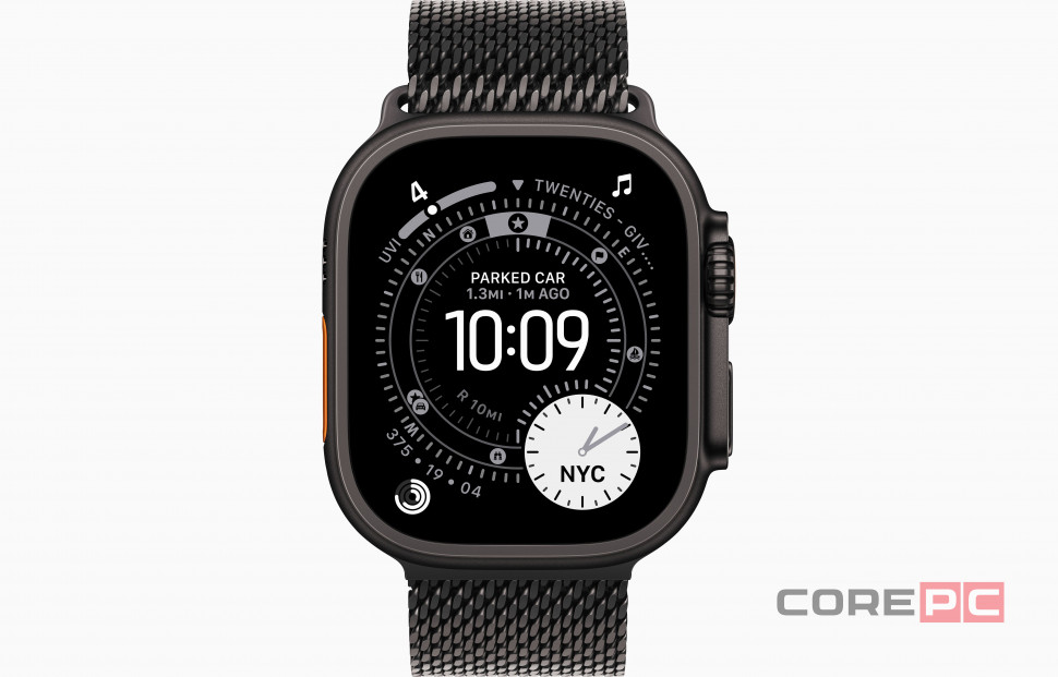 Apple Watch Ultra 3 49mm Black Titanium Case with Black Titanium Milanese Loop (S)