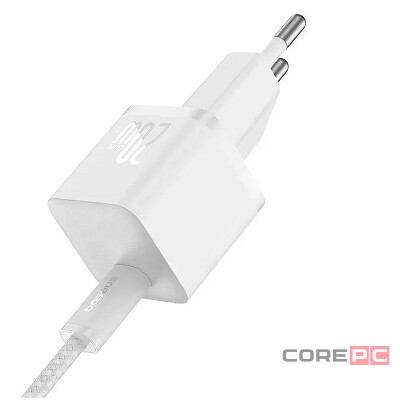 Сетевое зар. устр. Baseus GaN5 Mini 1C кабель Type-C на Type-C 20W P10110900213-01 белое