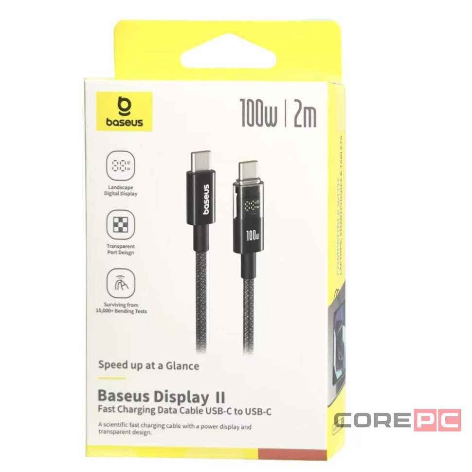 Кабель-зарядка Type-C на Type-C Baseus Display II 100W 2м (P10382702121-01) черный