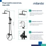 Душевая система Milardo 35к STRBL5FM06 Страйп (Stripe) лейка тропический душ, черный матовый