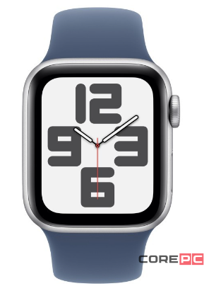 Apple Watch SE (2024) 44mm Silver Aluminium Case with Denim Sport Band (M/L)