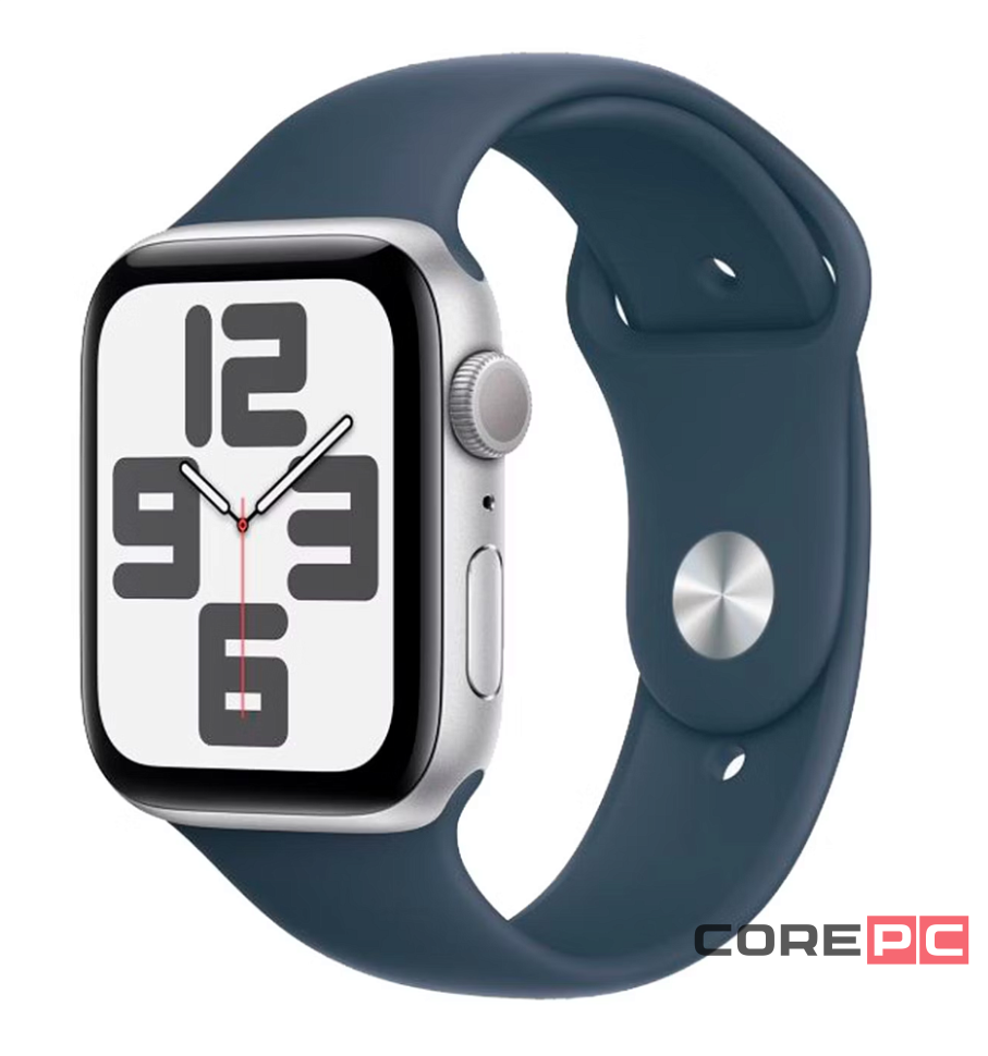 Apple Watch SE (2024) 44mm Silver Aluminium Case with Denim Sport Band (M/L)