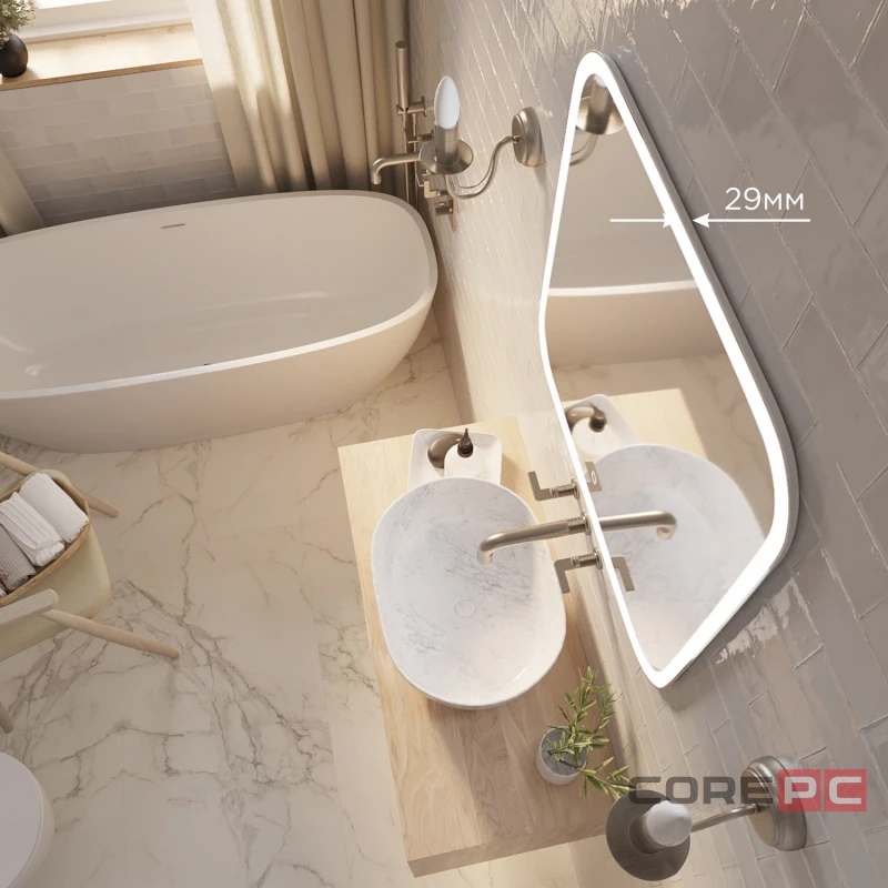 Зеркало MIXLINE Стив 700х680 (ШВ) сенсорный выключатель, светодиодная подсветка