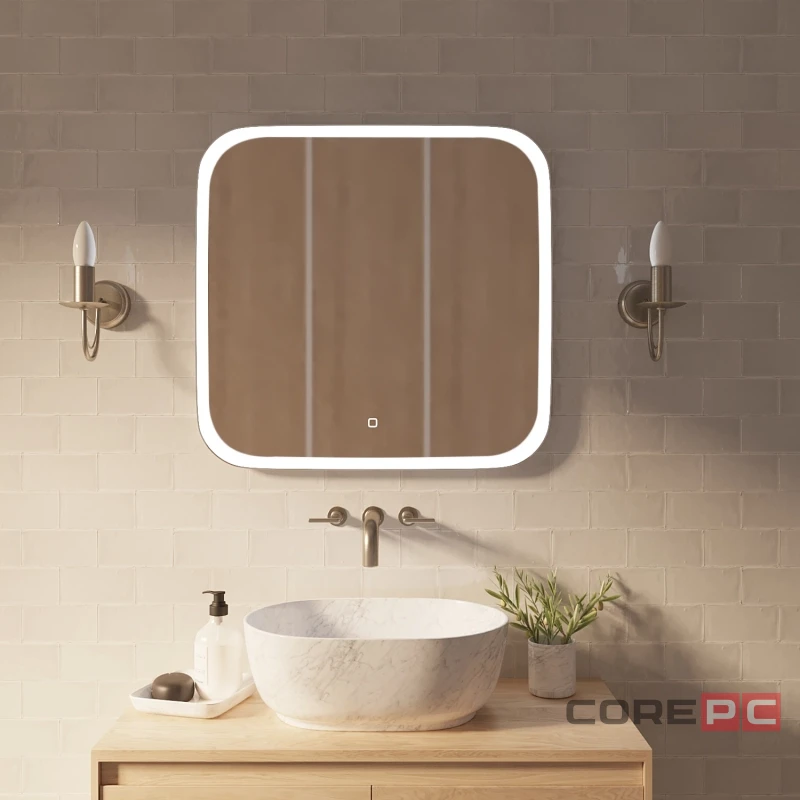 Зеркало MIXLINE Стив 700х680 (ШВ) сенсорный выключатель, светодиодная подсветка