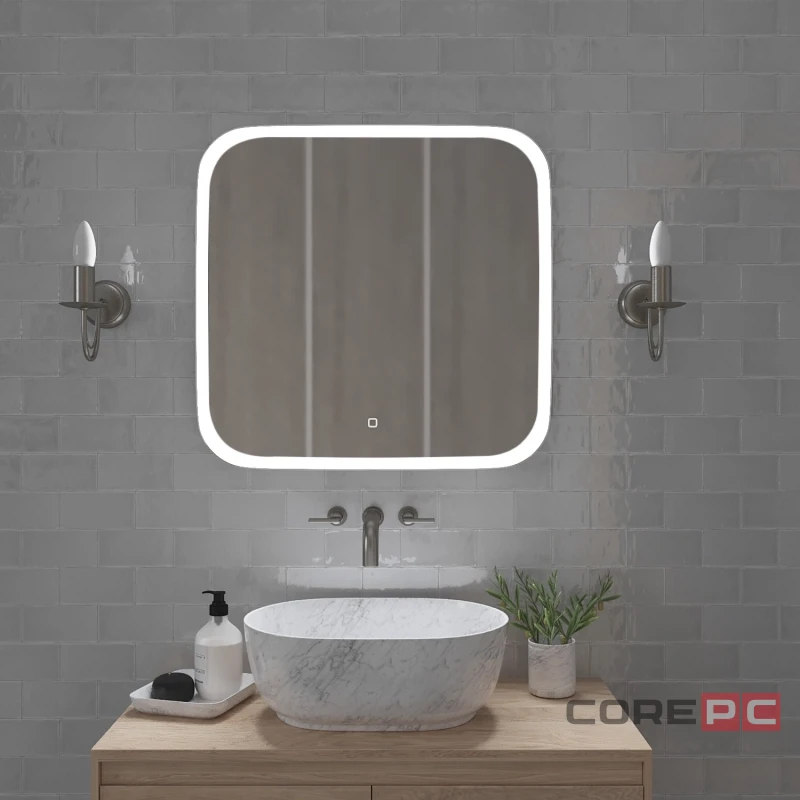 Зеркало MIXLINE Стив 700х680 (ШВ) сенсорный выключатель, светодиодная подсветка