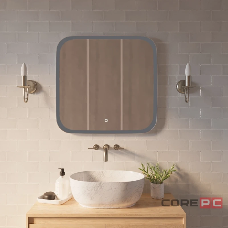 Зеркало MIXLINE Стив 700х680 (ШВ) сенсорный выключатель, светодиодная подсветка