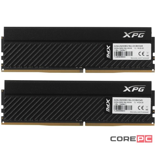 Оперативная память 16 Gb 3200 MHz ADATA GAMMIX D45 Black (AX4U32008G16A-DCBKD45)