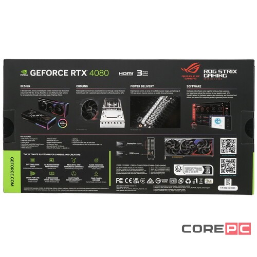 Видеокарта ASUS (ROG-STRIX-RTX4080-O16G-GAMING) GeForce RTX 4080 16G ROG STRIX GAMING OC 90YV0IC0-M0NA00