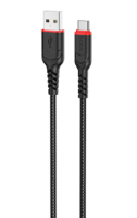 Кабель Hoco X59 3A (USB) на (Type-C) 100см нейлоновая оплетка (черный)
