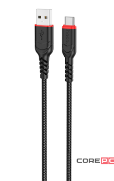 Кабель Hoco X59 3A (USB) на (Type-C) 100см нейлоновая оплетка (черный)