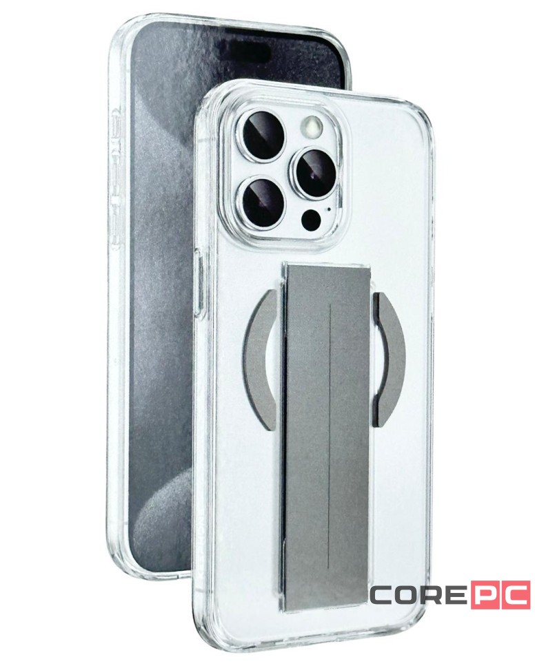Накладка для i-Phone 15 Pro Keephone Maggrip MagSnap прозрачный серый