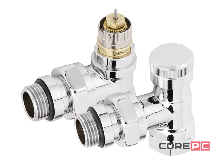 Набор термостатический для радиатора угловой ROYAL THERMO Design 1/2quot; Click (Хром)