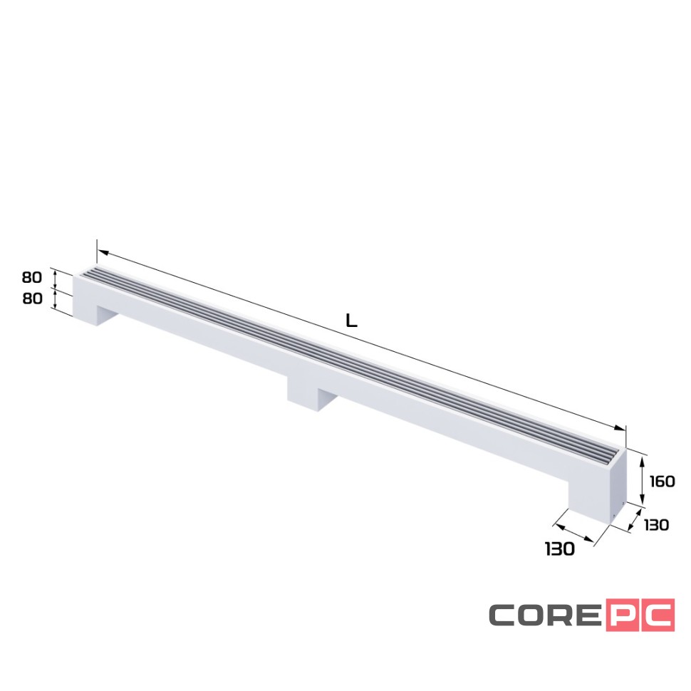 Конвектор напольный Royal Thermo STEP-80/130/2400-1-N-WT-LG-NA