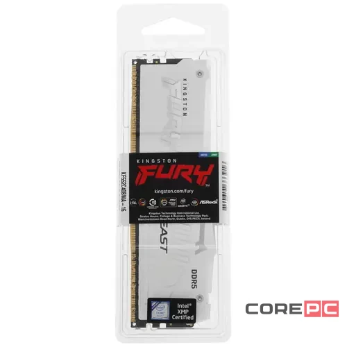 Оперативная память 16 Gb 5200 MHz Kingston FURY Beast RGB White (KF552C40BWA-16)